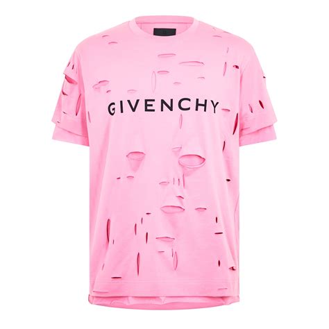 givenchy distressed t shirt pink|givenchy distressed logo.